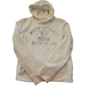 Abercrombie & Fitch Men's White Cream Hoodie